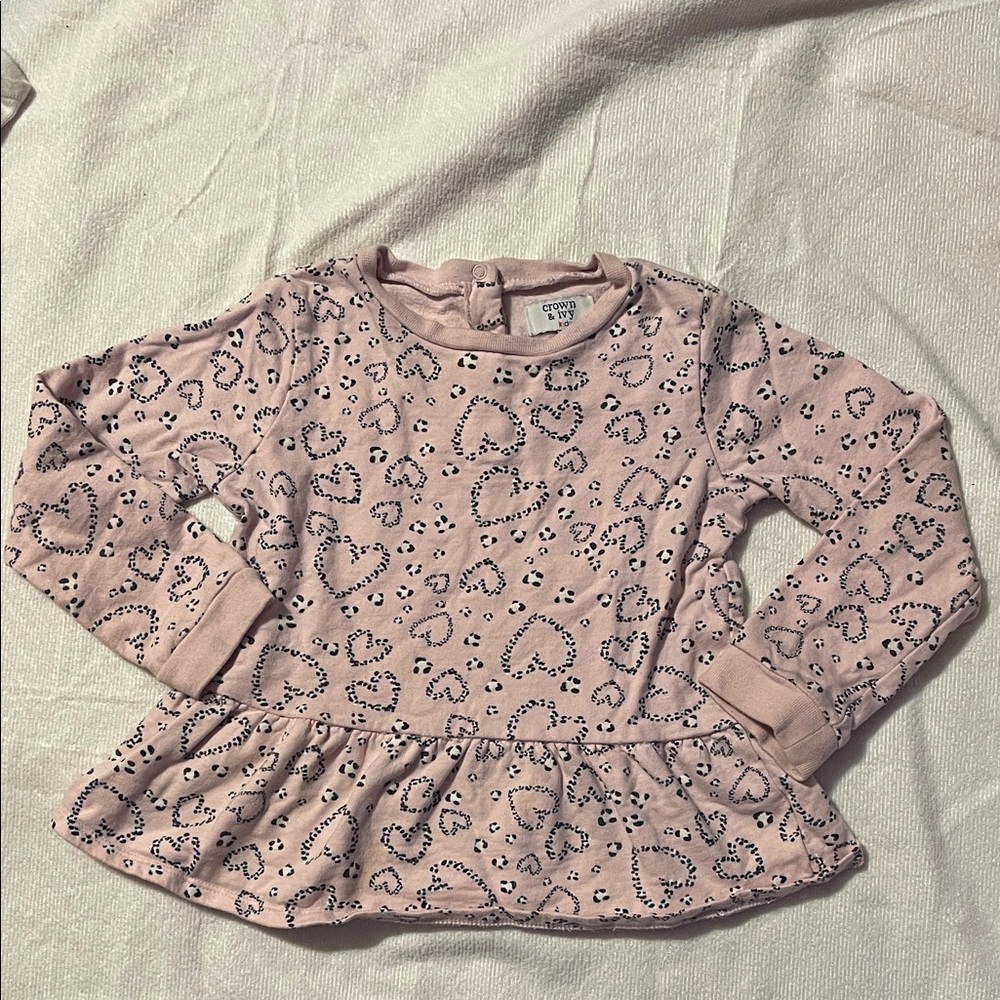 Carter's Pink Heart Long Sleeve Top